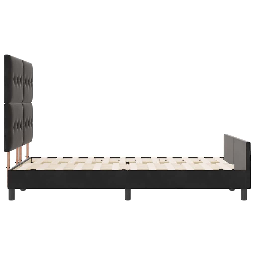 Letto a molle con testiera Nero 140 x 190 cm Velluto | homemem39