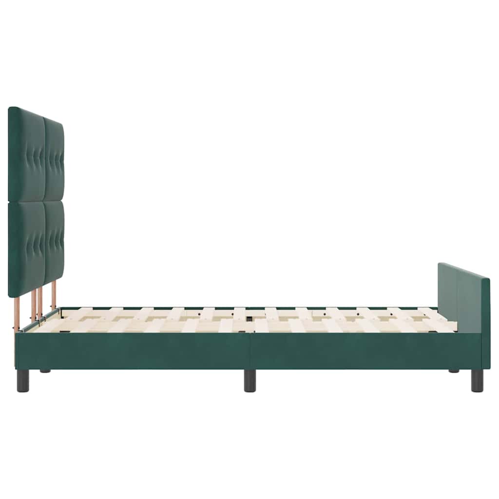 Letto a molle con testiera Verde Scuro 140 x 190 cm Velluto | homemem39