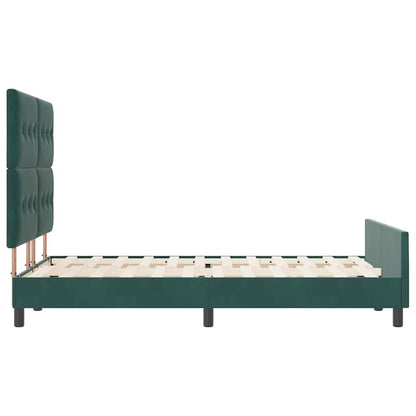 Letto a molle con testiera Verde Scuro 140 x 190 cm Velluto | homemem39