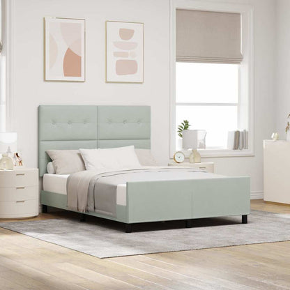 Letto a molle con testiera Grigio chiaro 140 x 200 cm Velluto | homemem39
