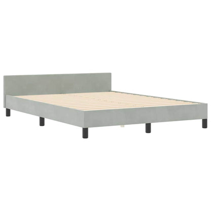 Letto a molle con testiera Grigio chiaro 140 x 200 cm Velluto | homemem39