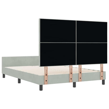 Letto a molle con testiera Grigio chiaro 140 x 200 cm Velluto | homemem39