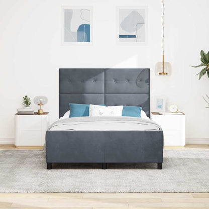 Letto a molle con testiera Grigio scuro 140 x 200 cm Velluto | homemem39