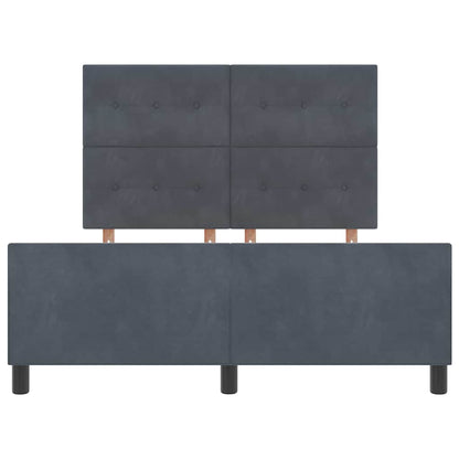 Letto a molle con testiera Grigio scuro 140 x 200 cm Velluto | homemem39