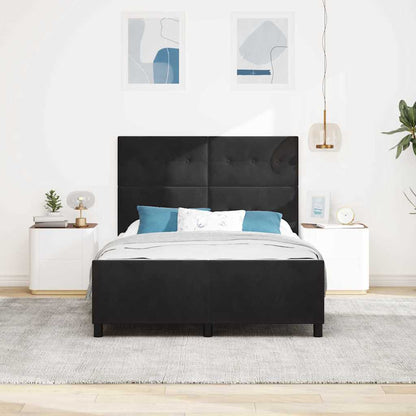 Letto a molle con testiera Nero 140 x 200 cm Velluto | homemem39