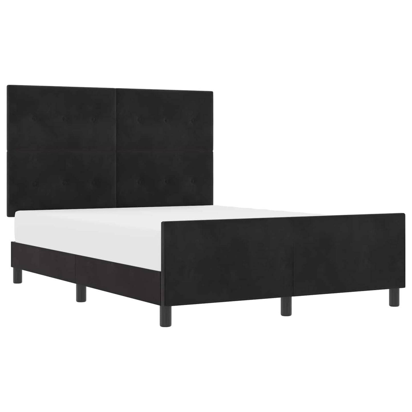 Letto a molle con testiera Nero 140 x 200 cm Velluto | homemem39