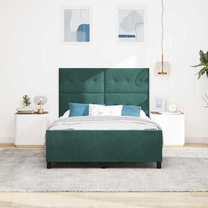 Letto a molle con testiera Verde Scuro 140 x 200 cm Velluto | homemem39