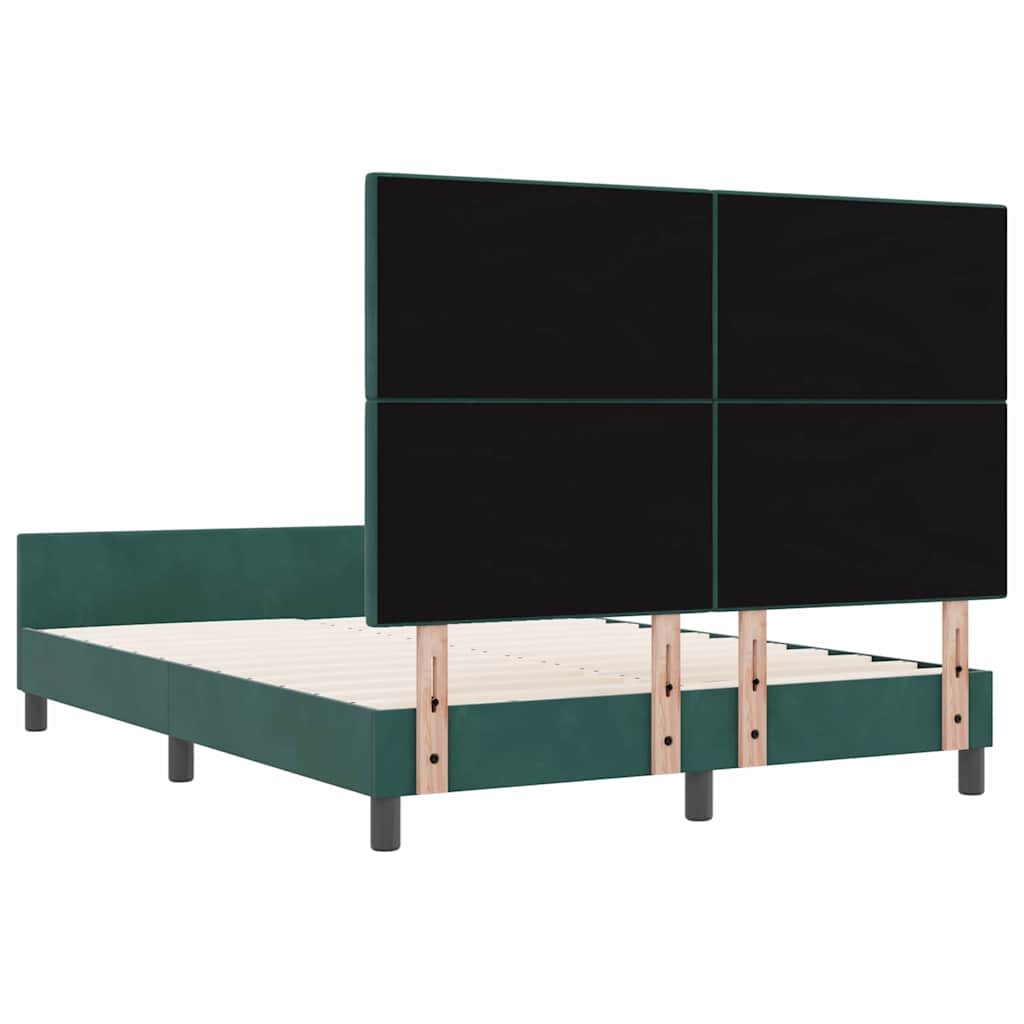 Letto a molle con testiera Verde Scuro 140 x 200 cm Velluto | homemem39
