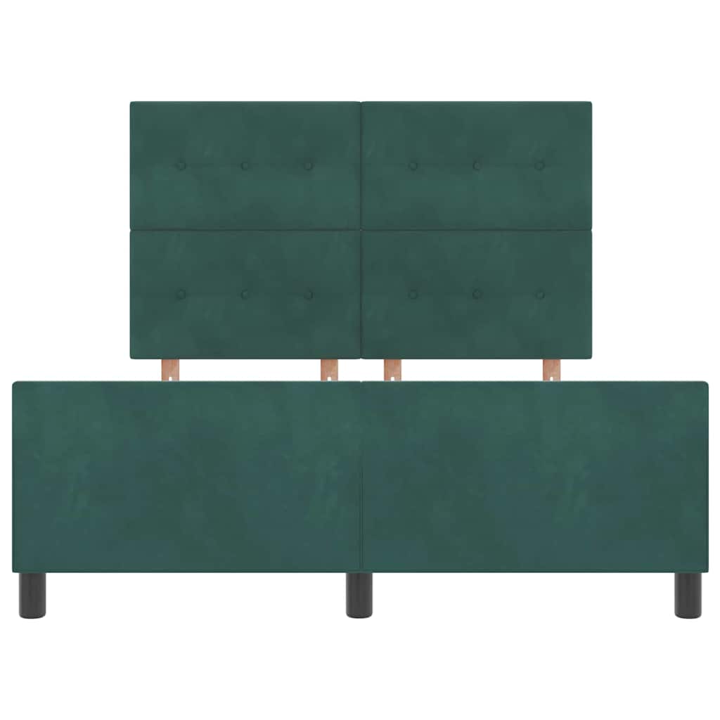 Letto a molle con testiera Verde Scuro 140 x 200 cm Velluto | homemem39
