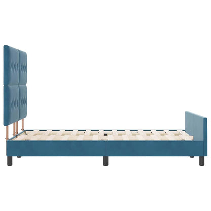 Letto a molle con testiera Blu Scuro 140 x 200 cm Velluto | homemem39