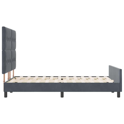 Struttura del letto Grigio scuro 160 x 200 cm Velluto