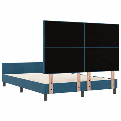 Letto a molle con testiera Blu Scuro 160 x 200 cm Velluto | homemem39