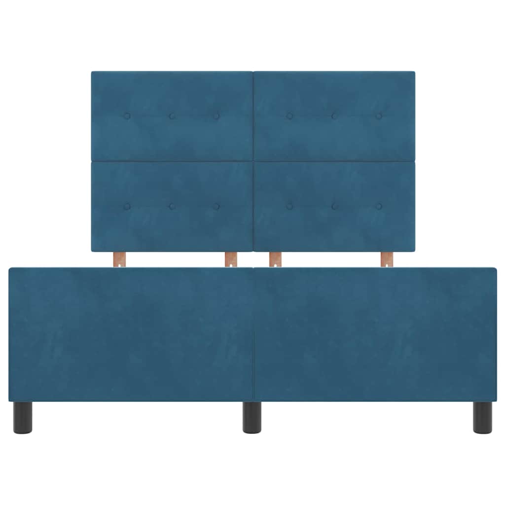 Letto a molle con testiera Blu Scuro 160 x 200 cm Velluto | homemem39