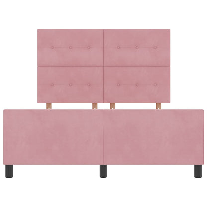 Letto a molle con testiera Rosa 160 x 200 cm Velluto | homemem39