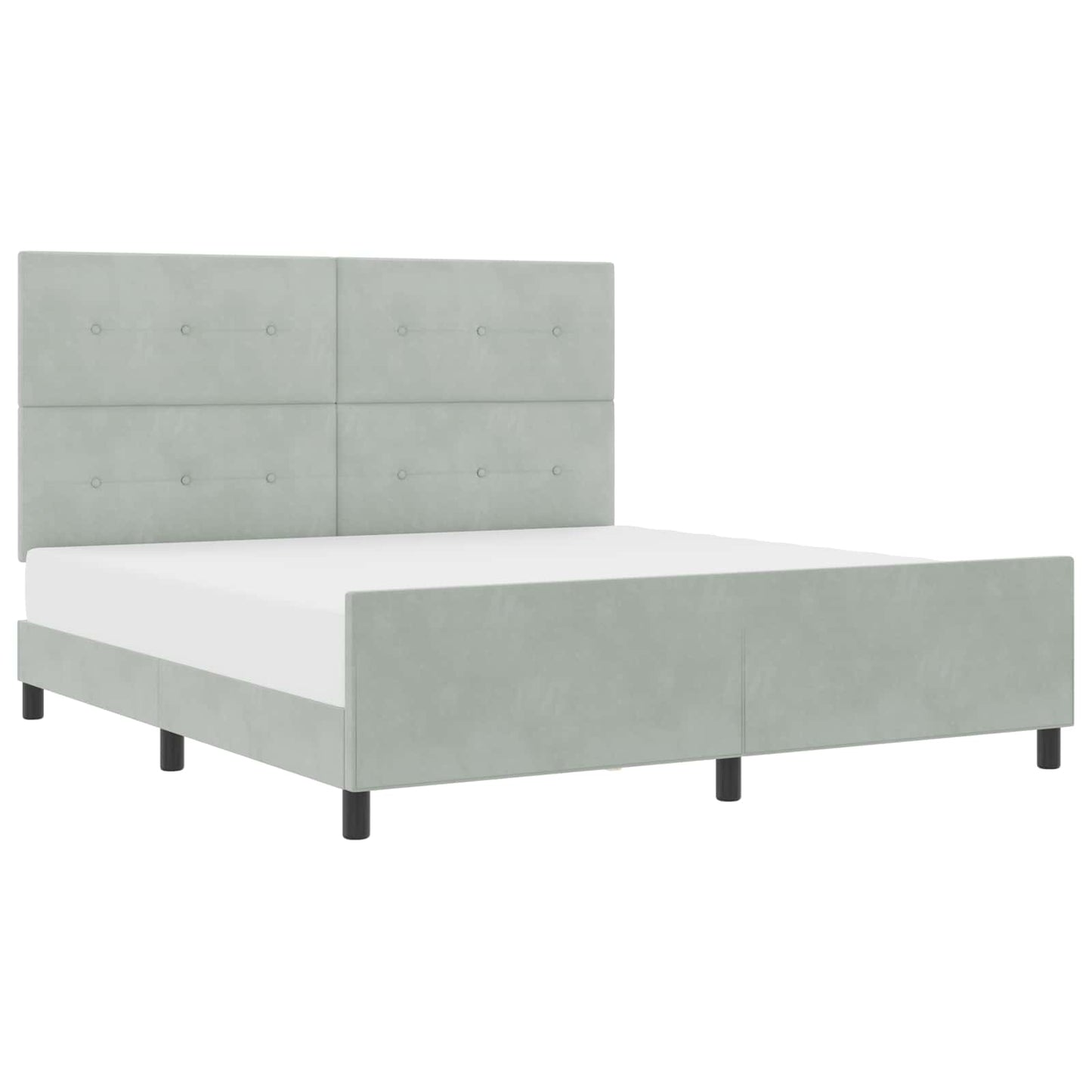 Letto a molle con testiera Grigio chiaro 180 x 200 cm Velluto | homemem39