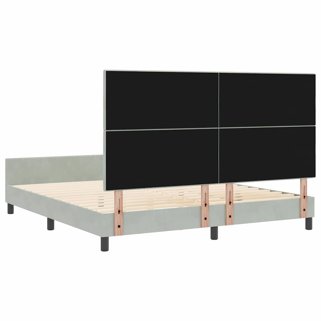 Letto a molle con testiera Grigio chiaro 180 x 200 cm Velluto | homemem39