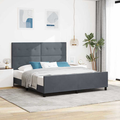 Letto a molle con testiera Grigio scuro 180 x 200 cm Velluto | homemem39