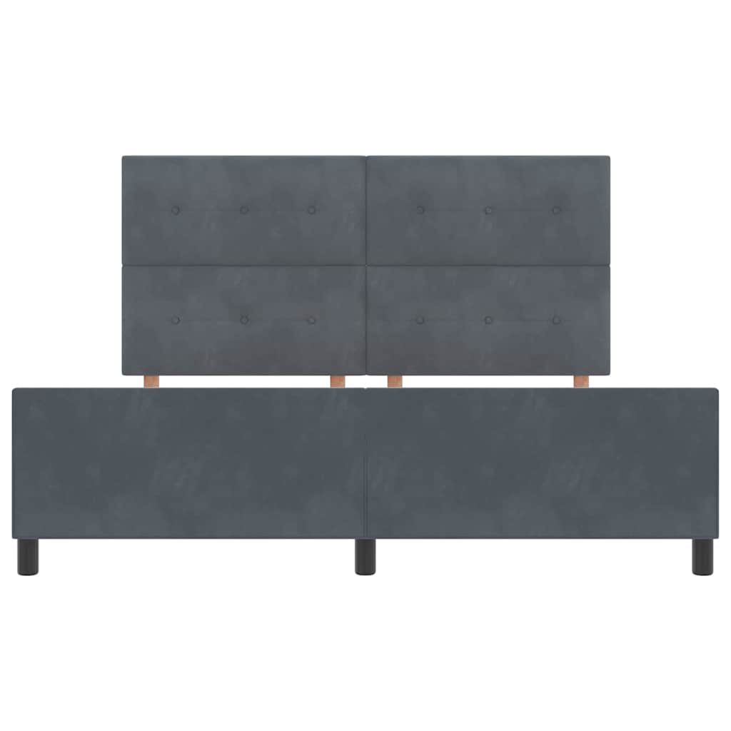 Letto a molle con testiera Grigio scuro 180 x 200 cm Velluto | homemem39