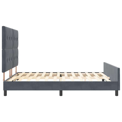 Letto a molle con testiera Grigio scuro 180 x 200 cm Velluto | homemem39