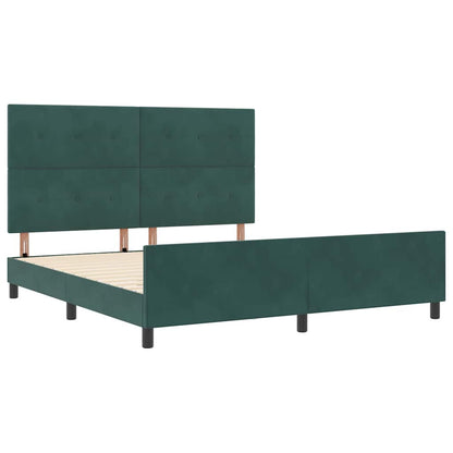 Struttura del letto Verde scuro 180 x 200 cm Velluto