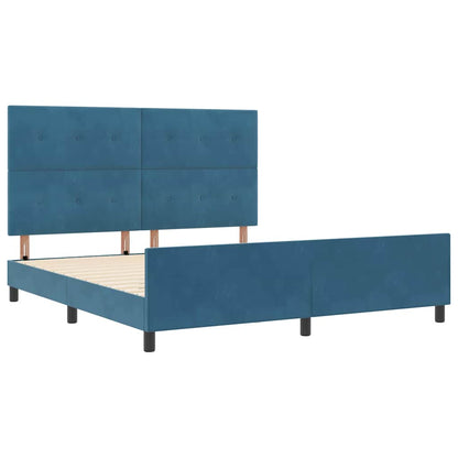 Letto a molle con testiera Blu Scuro 180 x 200 cm Velluto | homemem39