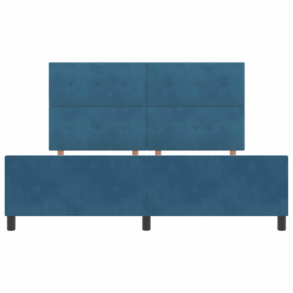 Letto a molle con testiera Blu Scuro 180 x 200 cm Velluto | homemem39