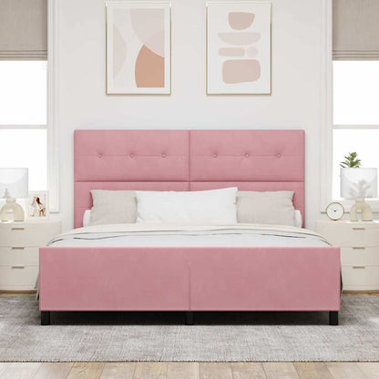 Letto a molle con testiera Rosa 180 x 200 cm Velluto | homemem39