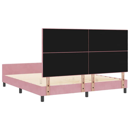 Letto a molle con testiera Rosa 180 x 200 cm Velluto | homemem39