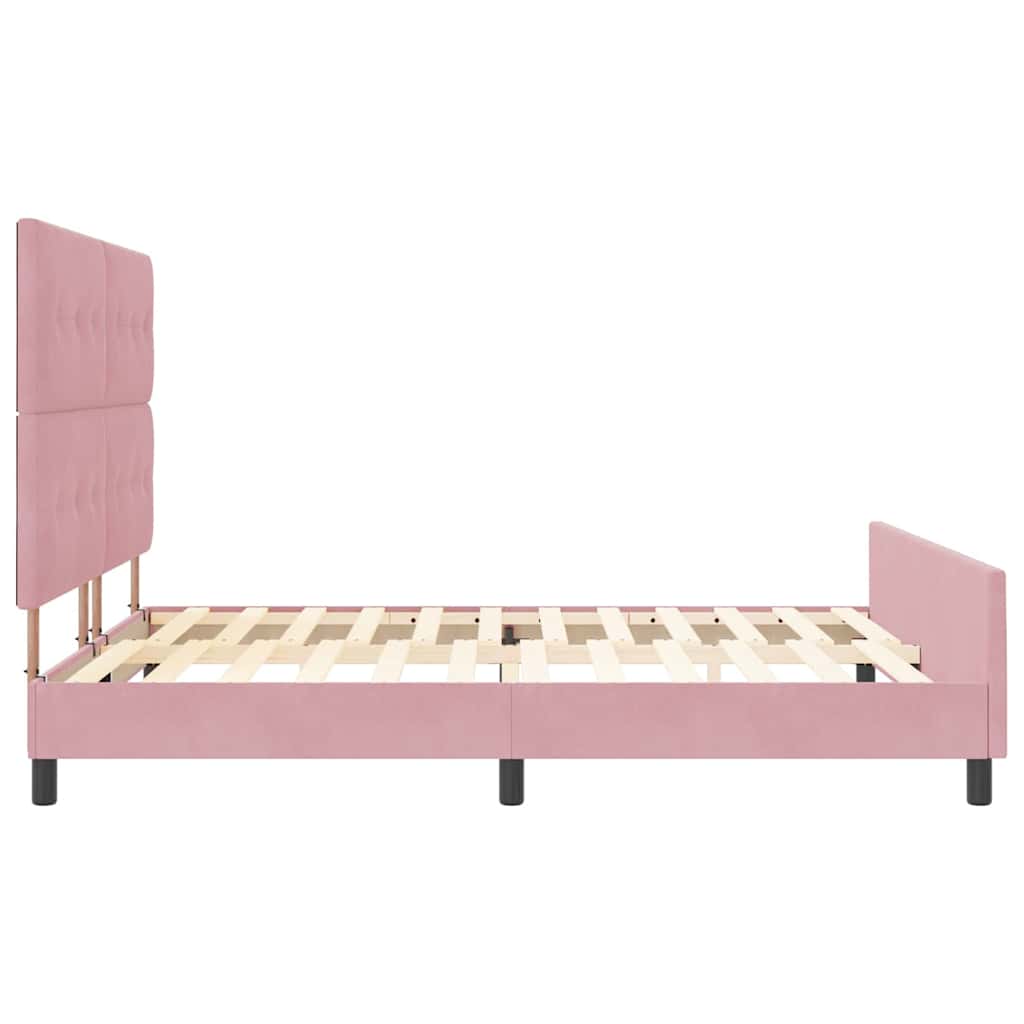 Letto a molle con testiera Rosa 180 x 200 cm Velluto | homemem39