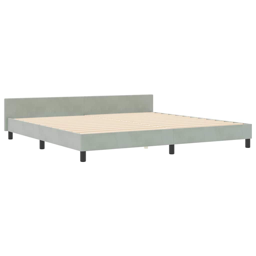 Letto a molle con testiera Grigio chiaro 200 x 200 cm Velluto | homemem39