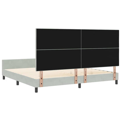 Letto a molle con testiera Grigio chiaro 200 x 200 cm Velluto | homemem39