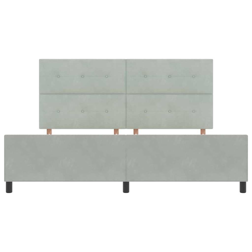Letto a molle con testiera Grigio chiaro 200 x 200 cm Velluto | homemem39