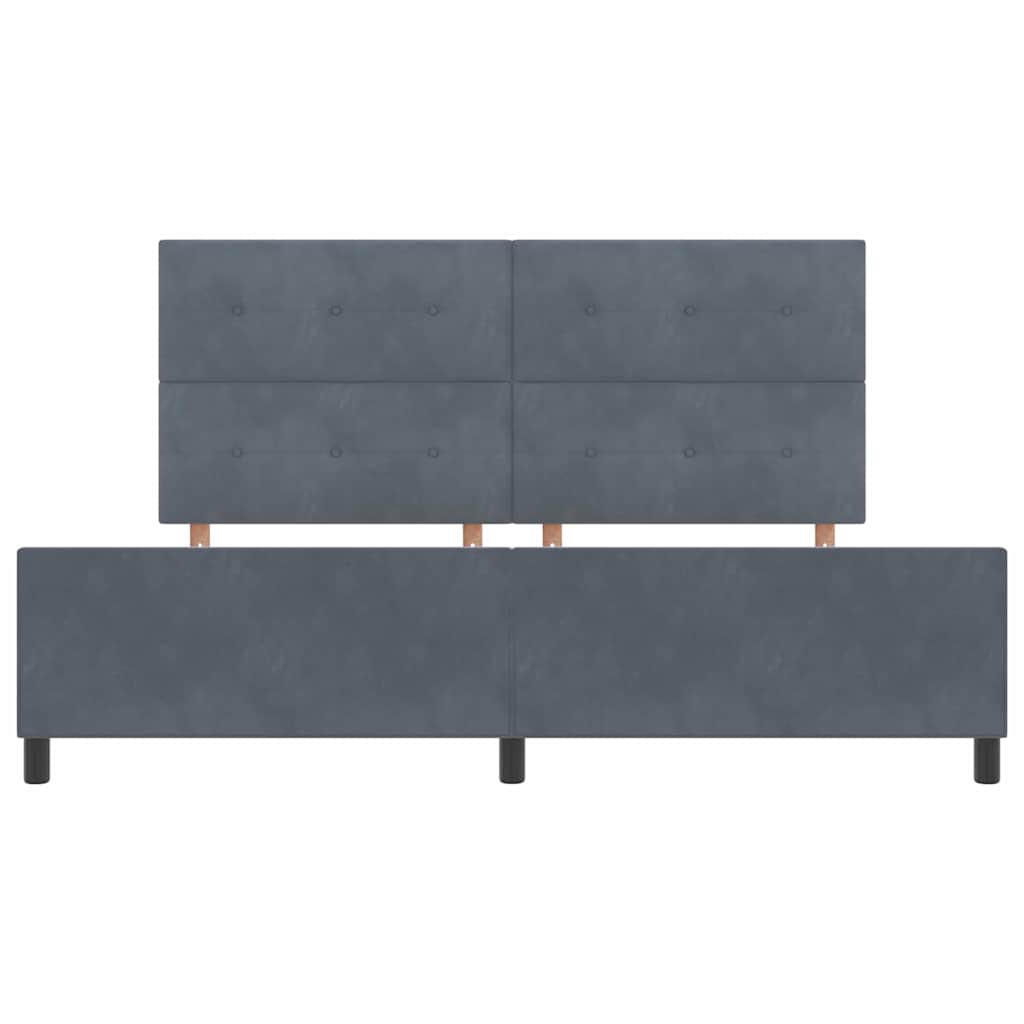 Letto a molle con testiera Grigio scuro 200 x 200 cm Velluto | homemem39