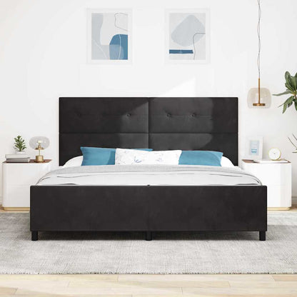 Struttura del letto con testiera Nero 200 x 200 cm Velluto