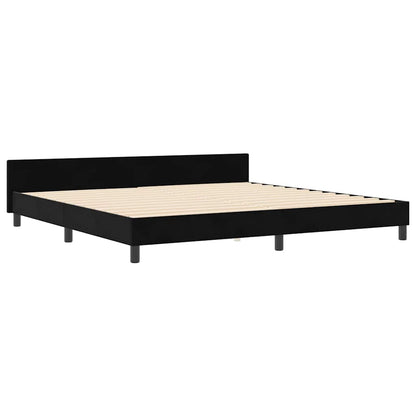 Struttura del letto con testiera Nero 200 x 200 cm Velluto