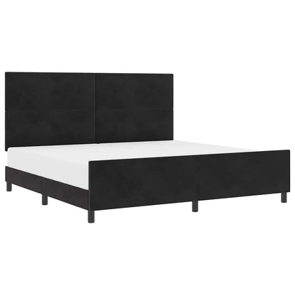 Struttura del letto con testiera Nero 200 x 200 cm Velluto