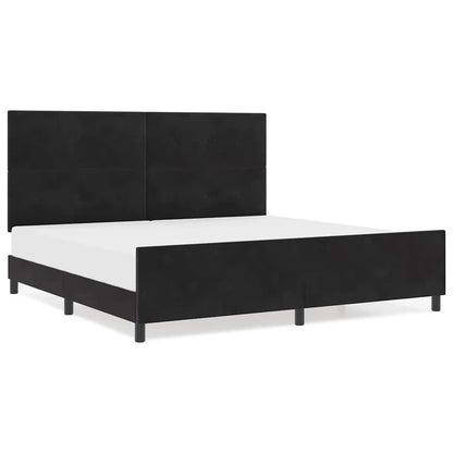 Struttura del letto con testiera Nero 200 x 200 cm Velluto