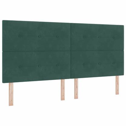Letto a molle con testiera Verde Scuro 200 x 200 cm Velluto