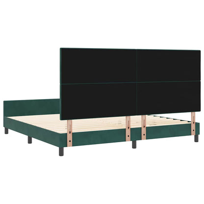 Letto a molle con testiera Verde Scuro 200 x 200 cm Velluto
