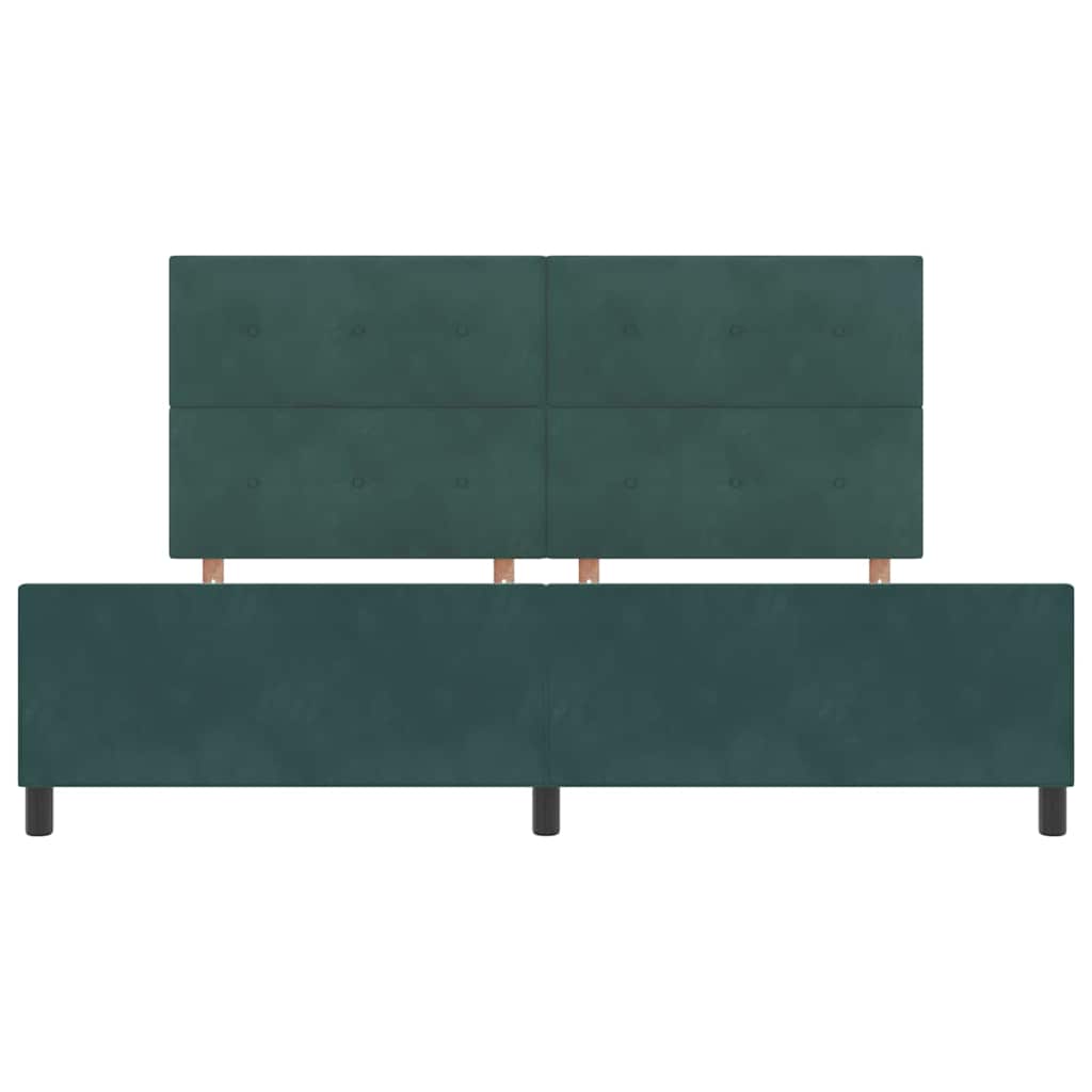 Letto a molle con testiera Verde Scuro 200 x 200 cm Velluto