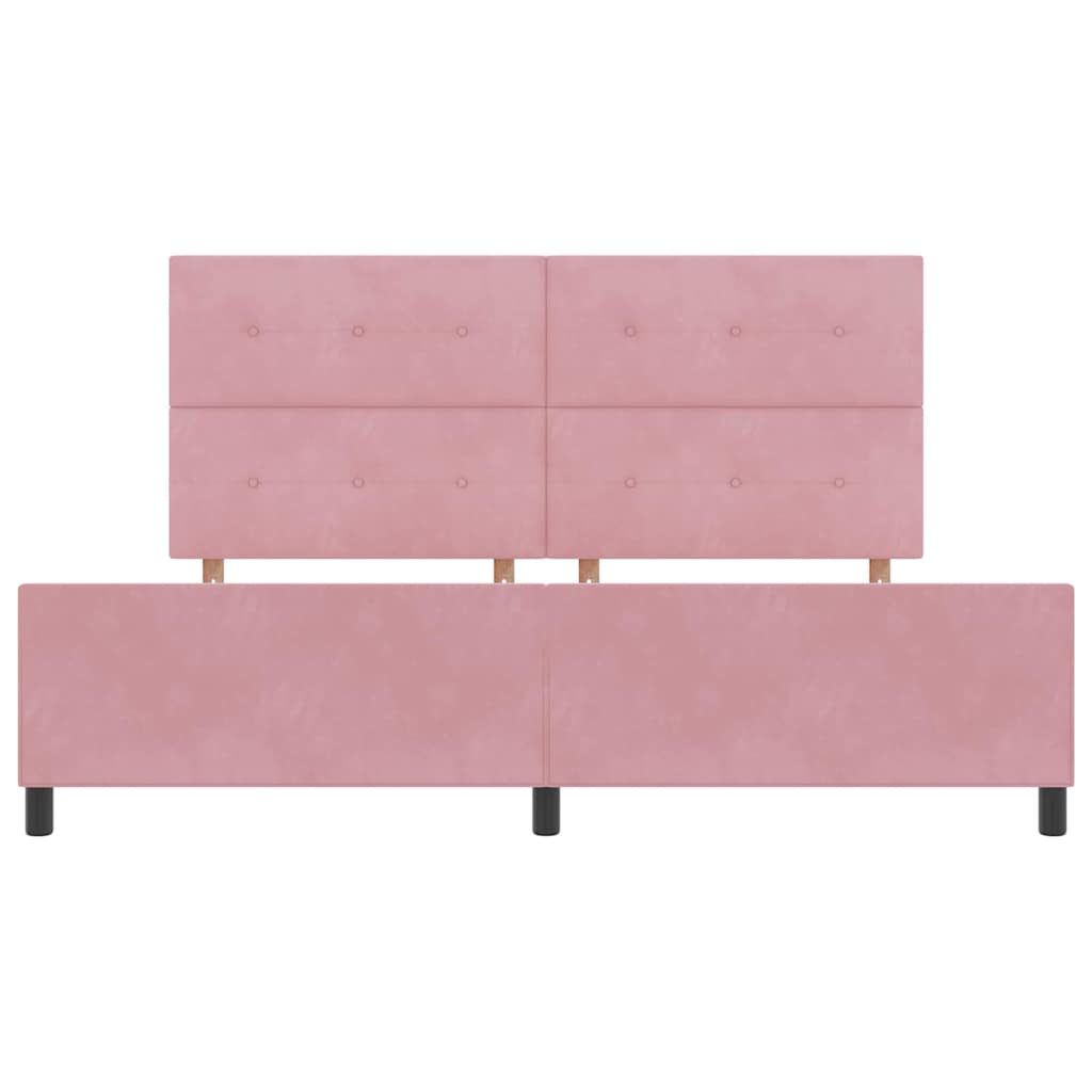 Letto a molle con testiera Rosa 200 x 200 cm Velluto | homemem39