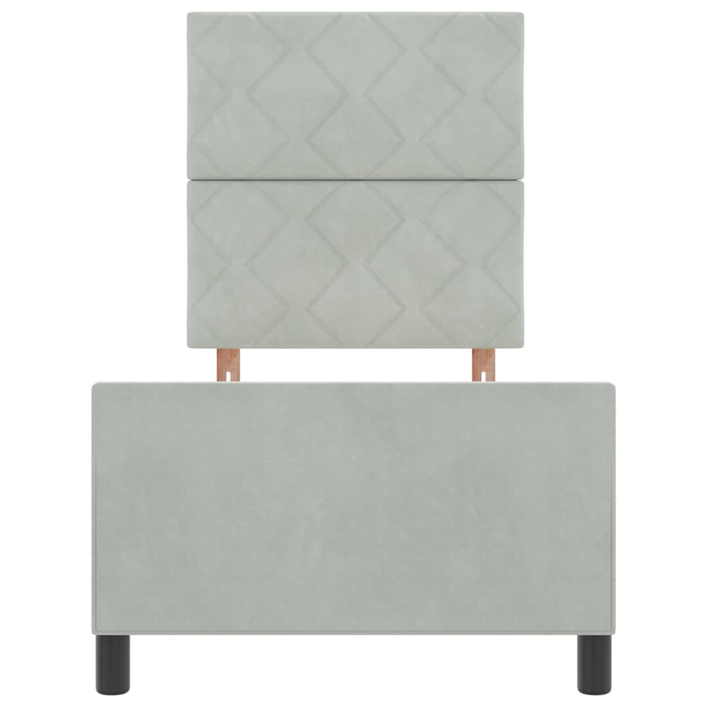 Struttura del letto Grigio chiaro 80 x 200 cm Velluto - homemem39