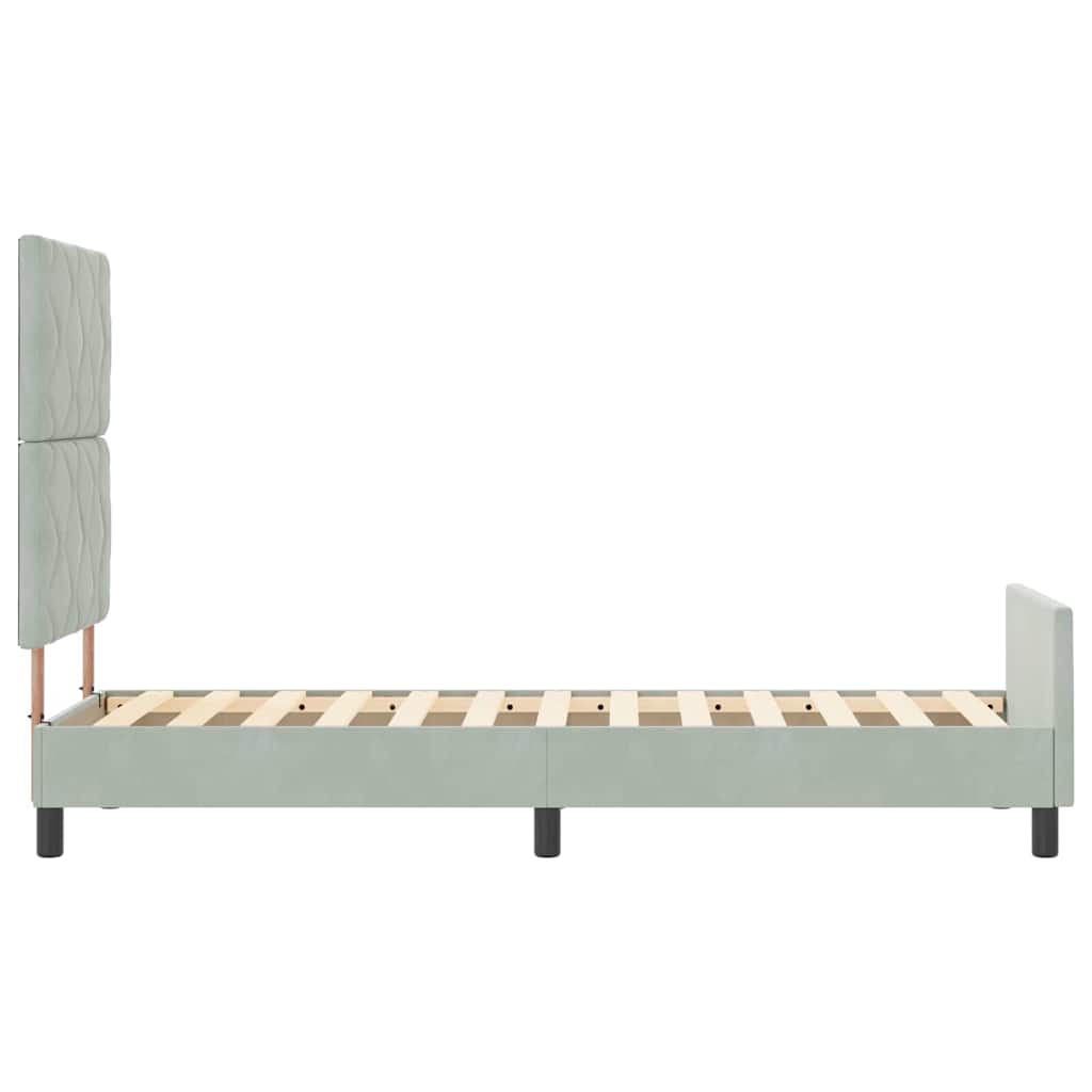 Struttura del letto Grigio chiaro 80 x 200 cm Velluto - homemem39