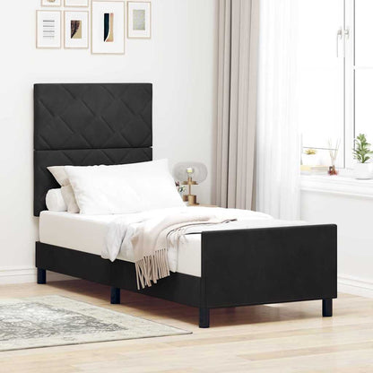 Letto a molle con testiera Nero 80 x 200 cm Velluto | homemem39
