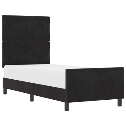 Letto a molle con testiera Nero 80 x 200 cm Velluto | homemem39