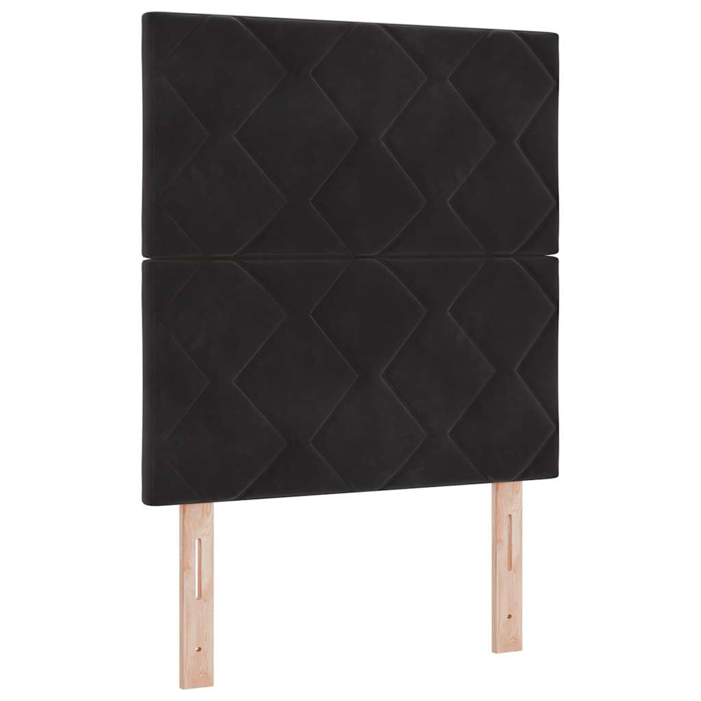 Letto a molle con testiera Nero 80 x 200 cm Velluto | homemem39
