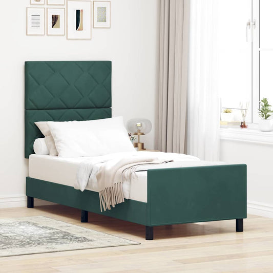Struttura del letto Verde scuro 80 x 200 cm Velluto