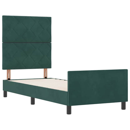 Struttura del letto Verde scuro 80 x 200 cm Velluto