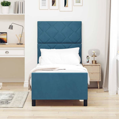 Letto a molle con testiera Blu Scuro 80 x 200 cm Velluto | homemem39