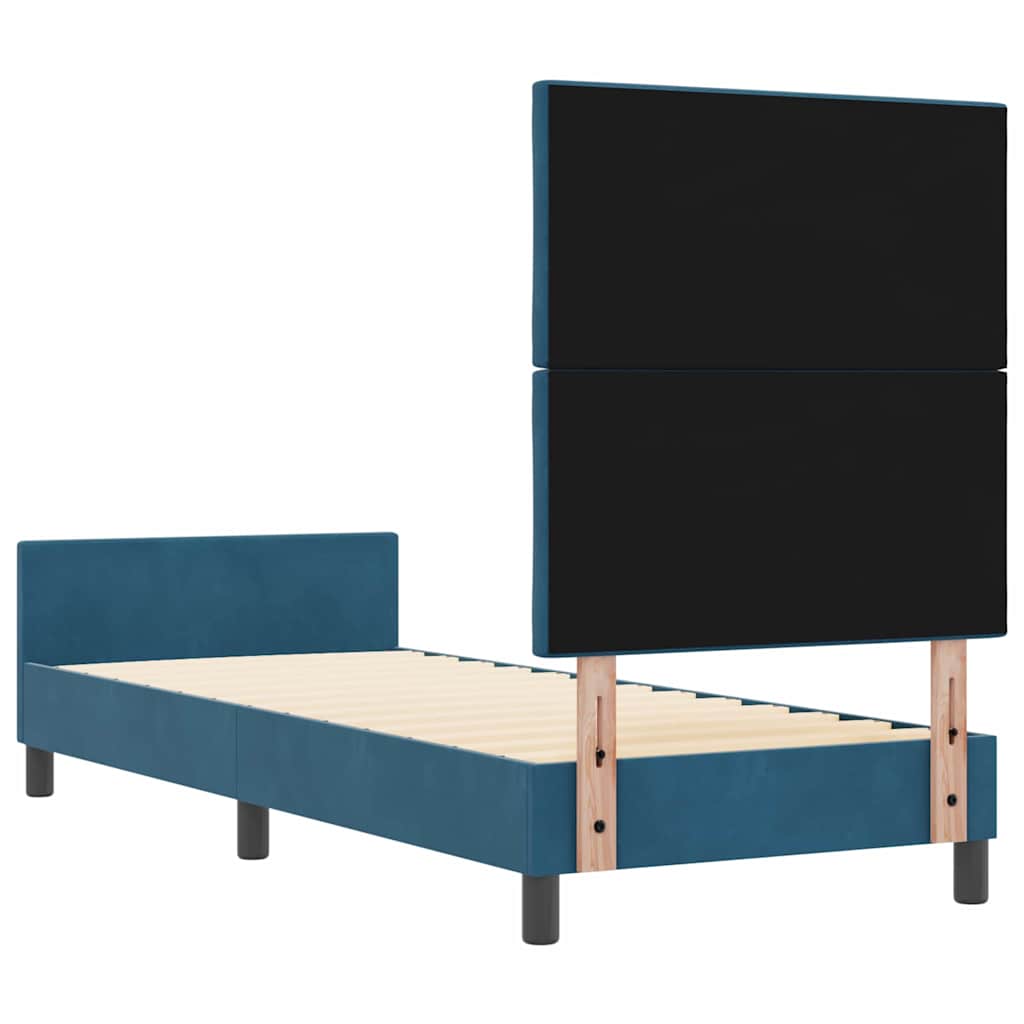 Letto a molle con testiera Blu Scuro 80 x 200 cm Velluto | homemem39